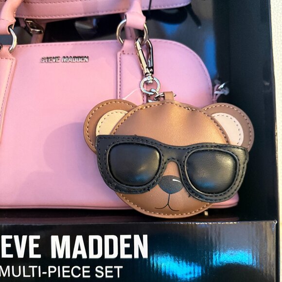 NWT STEVE MADDEN BTHORNE CHARM BOX CROSSBODY SATCHEL BAG COSMETIC PINK - Picture 4 of 6